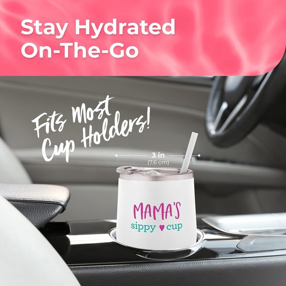 SassyCups Mommy's Sippy Cup | Stainless Steel Stemless Wine Tumbler with Stra... - Picture 3 of 16